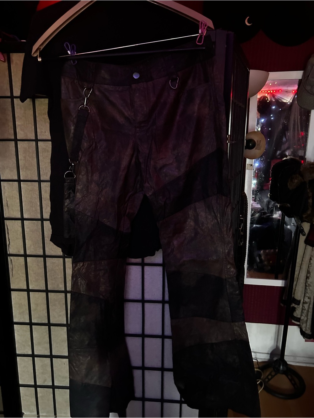 Dollskill Darker Waves Vegan Leather
Patchwork Pants Flare
Grommets Pouch